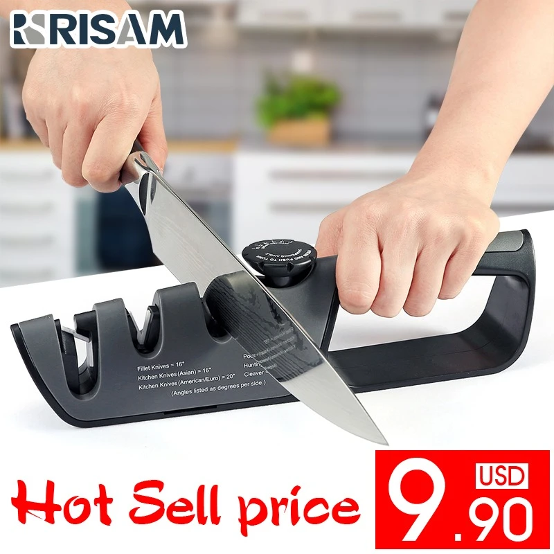Angle Adjustable Sharpener Tool Knife Sharpener 3 Stages Scissors