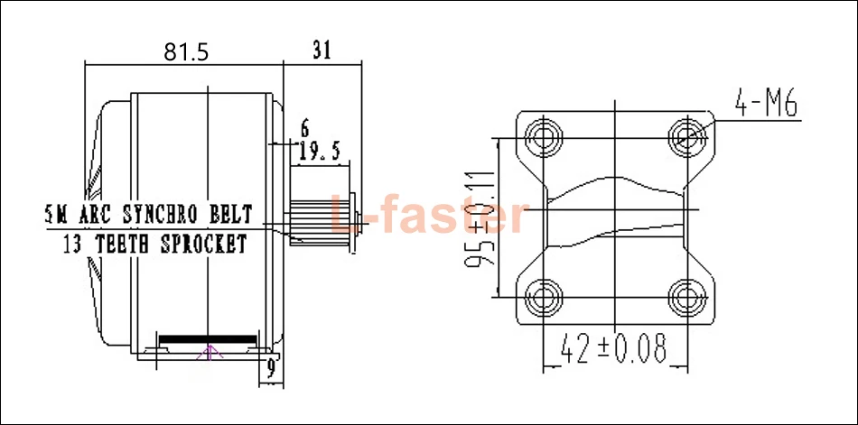 250W motor pulley -5-950