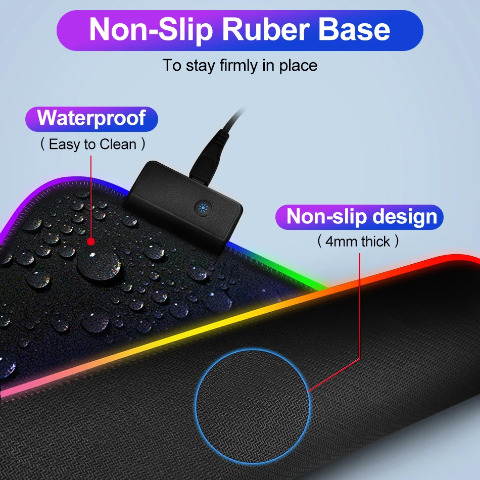 Коврик для мыши игровой коврик геймерский RGB большой XXL Настольный компьютерная
