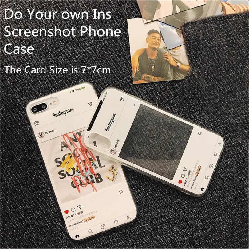 Ins скриншот чехол для телефона для iphone XS XR 7 8 Plus TPU мягкий чехол Стиль инстаграм сменные карты чехол для телефона чехол для iphone 6