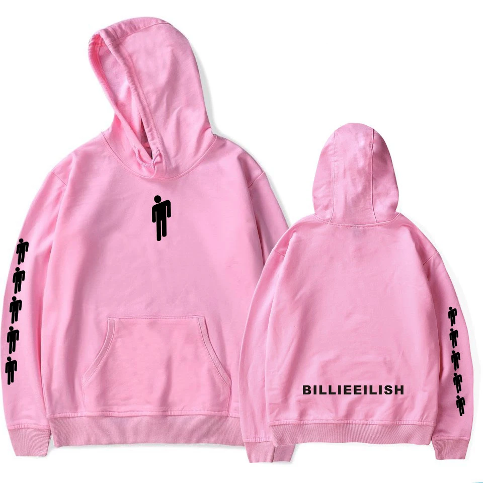 Billie eilish hoodie Pullover Oversized Hoodie Streetwear Sweatshirts Hoodies Women/Men Hoodies Casual hip hop Long Hoodies - Цвет: pink-3