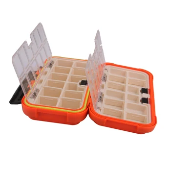 

24 Compartments Plastic Fishing Lure Case Hooks Baits Tackle Hook Box Orange