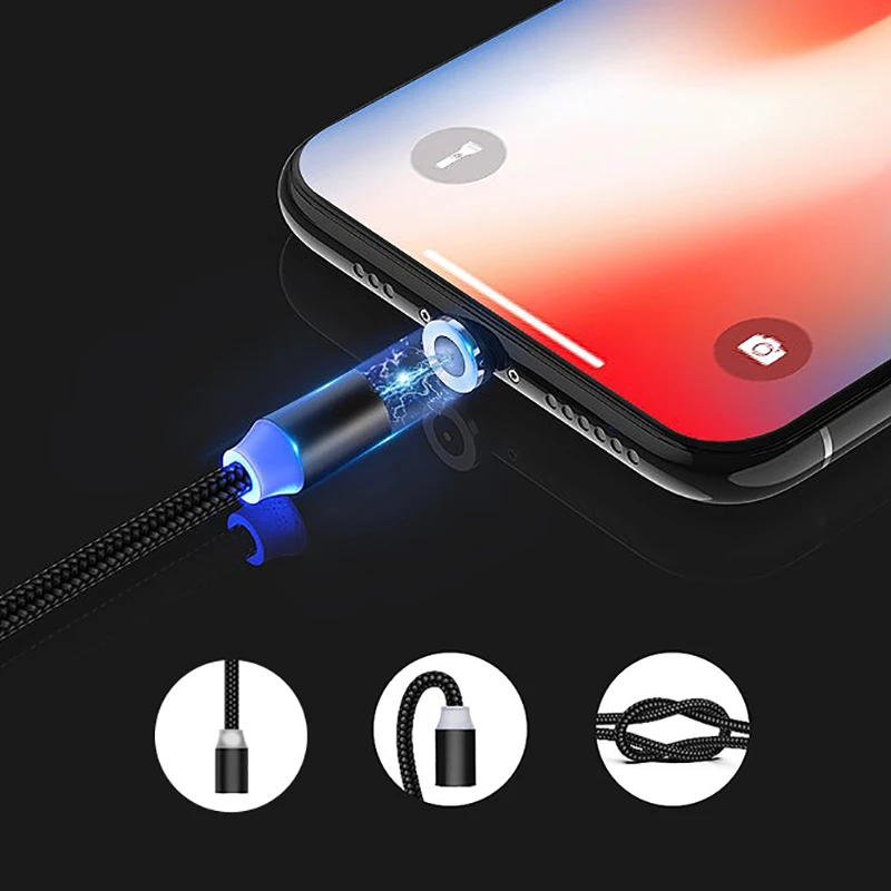Магнитный кабель Micro USB для быстрой зарядки C шнур передачи данных Type Samsung Huawei Xiaomi