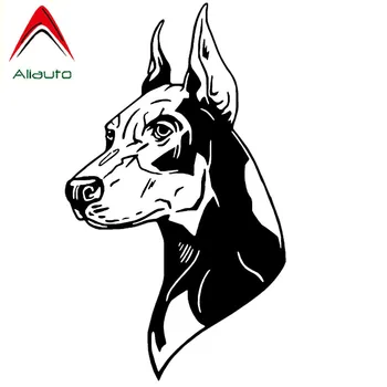 

Aliauto Creative Car Stickers Doberman Pinscher Dog Automobile Styling Truck Vinyl Decal Decoration Black/Silver,12cm*21cm