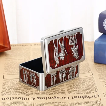 

Jewelry Box Ancient Beads Bracelet Rings Storage Case Metal Art Home Decoration 67JB