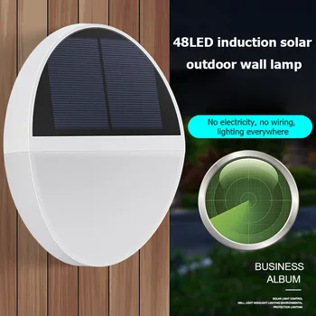 

48LED Waterproof Radar Sensor Wall Lights Solar Energy Powered Moisture-proof Lighting Control for Outdoor Garden Yard