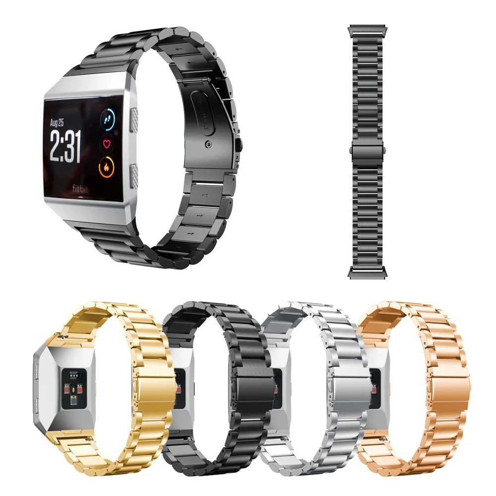 Ремешок из нержавеющей стали с тремя бусинами для часов Fitbit, ремешок для часов Fitbit, аксессуары для ионных браслетов