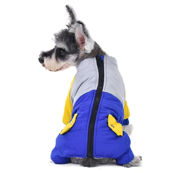 

Pets Zipper Clothes For Dogs Puppy Down Cotton Jacket One Piece Zip Up Coat Winter Dog Thickening 4 Legged Long Sleeve Outfits