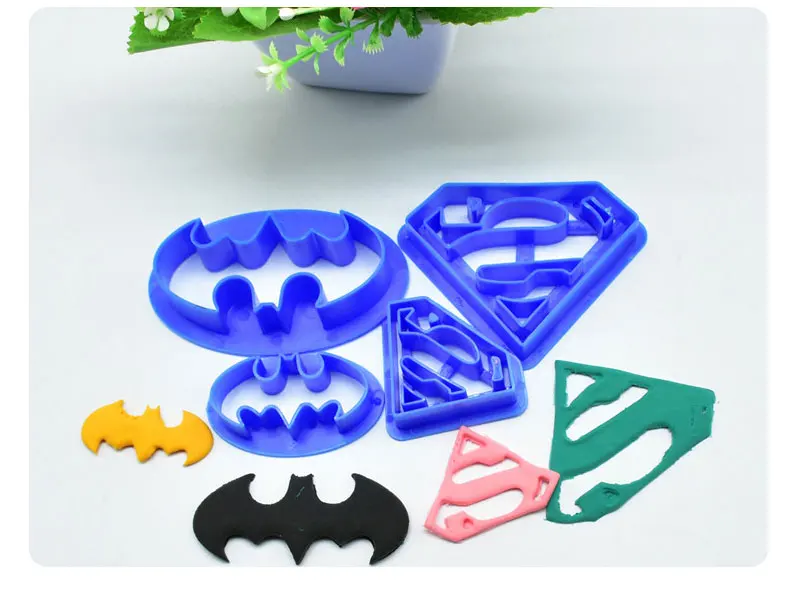 DIY супер героя Супермена, Бэтмена и человека-Пластик пресс-формы для печенья резак для печенья, мастики резак помадные формы торт декоративные инструменты для выпечки