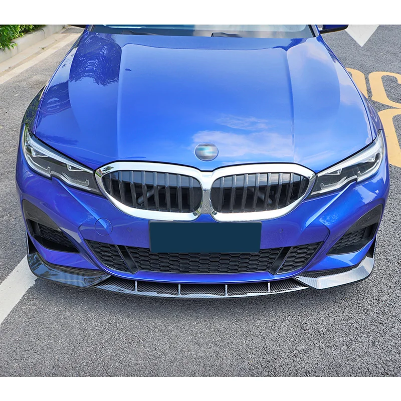 Передний бампер спойлер защитная пластина для губ комплект для тела углеродная поверхность Автомобильная Декоративная полоса подбородок Лопата для BMW 3 серии G20 G28
