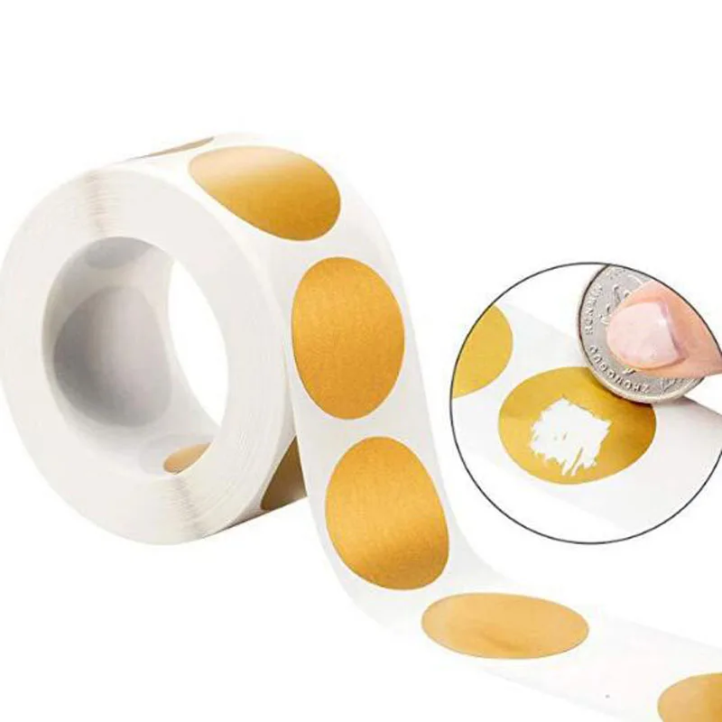  300Pcs/roll Round Scratch Off Stickers DIY Scrapbooking Invitation Card Stickers Self Adhesive Gift - 4000379797697