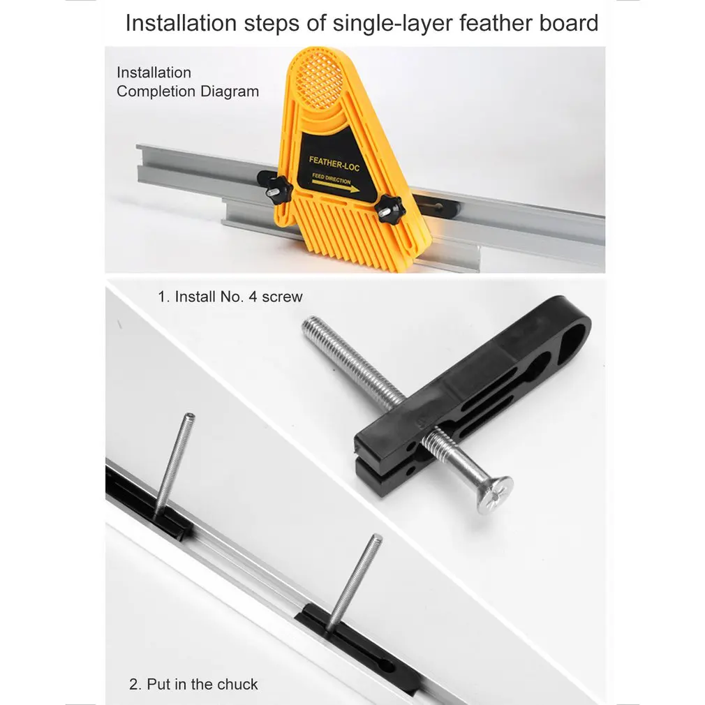 Деревообработка перо Loc доска набор многоцелевой двойной Featherboards Miter Gauge резьба по дереву деревообрабатывающий ручной инструмент для работы с кожей