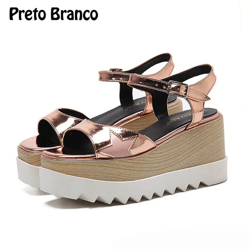 

PRETO BRANCO 2019 Summer Thick Bottom Pine Cake Fish Mouth High Star Sandals Women Waterproof Platform Platform Shoes HZB-025
