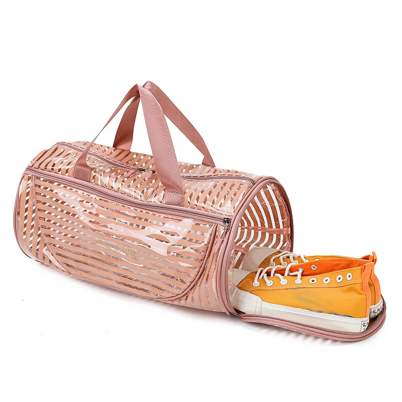 PVC Clear Waterproof Gym Bag Swimming Bags Round Sports For Women Men Transparent Swim Beach Pool Bag Fitness Bag 3
