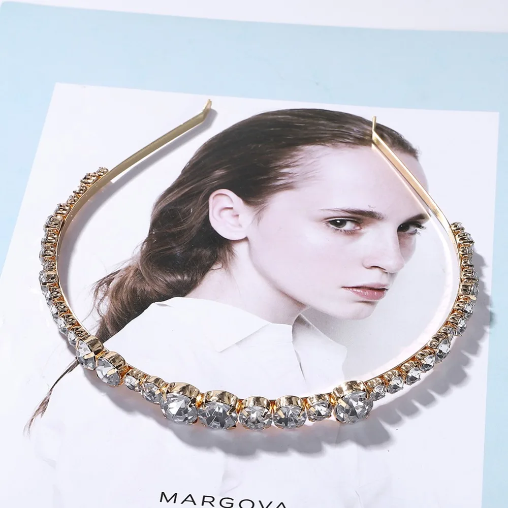 Dvacaman ZA жесткие Bejeweled повязки на голову для девочек красочные Кристальные бусины повязка на голову для женщин Свадебная вечеринка Аксессуары для волос