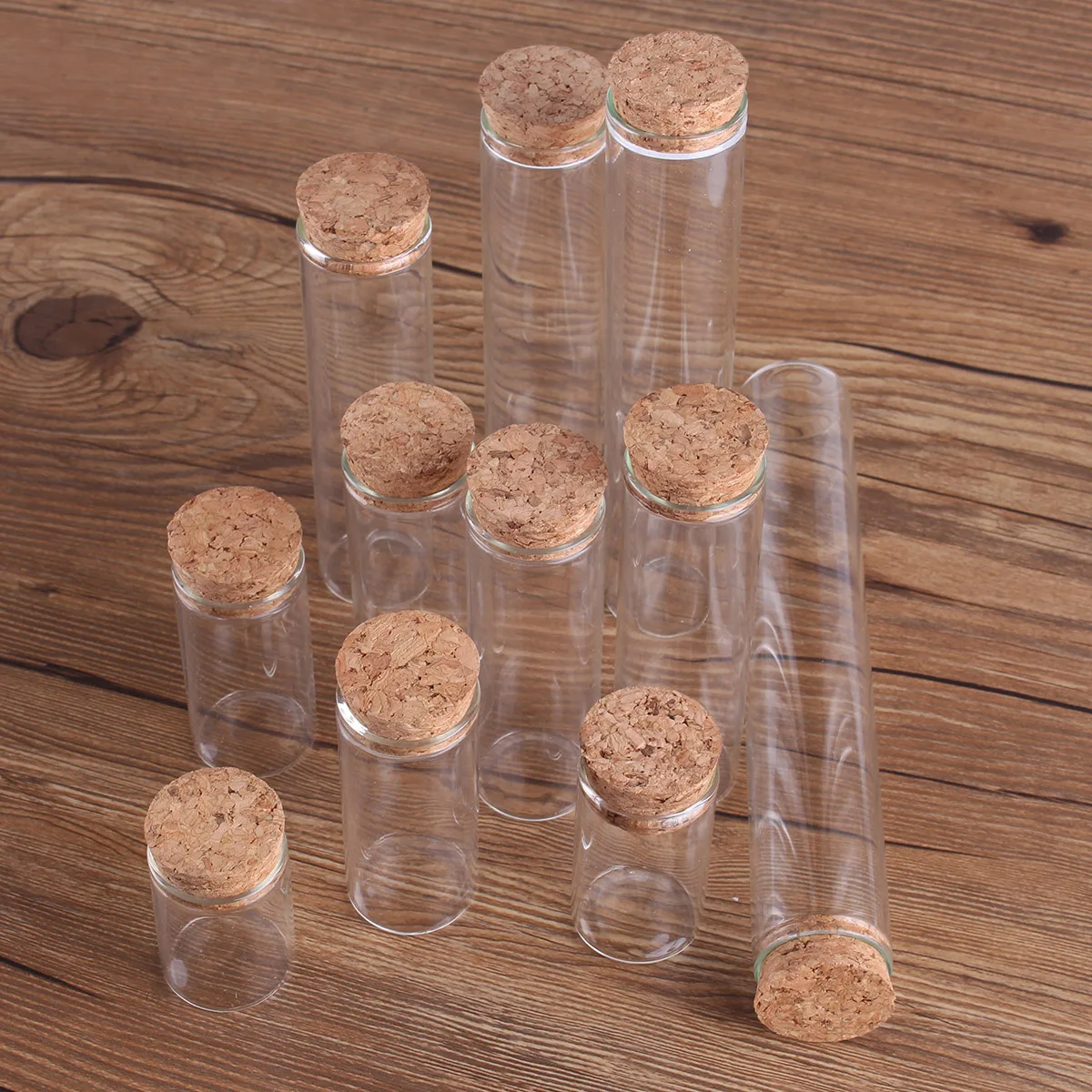 Glass Test Tubes 12 pieces/lot 15ml-60ml With Cork Stopper for Art DIY Crafts