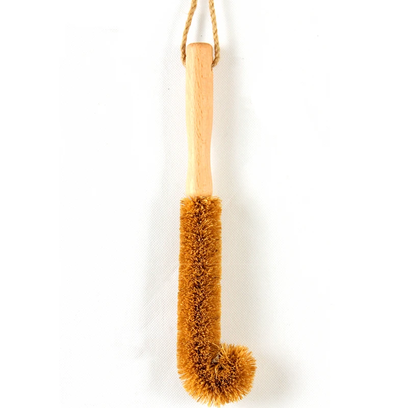 

1Pcs 9.4 11 inch Cleanning Brush Long Handle Coconut Fibre Hair Bendable Cleaning Washing Brush for Glass Bottle Cup Winebottle