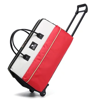 

Waterproof Canvas Large Capacity Trolley Bag Women Portable Travel Duffel Bag Packing Cubes Luggage Bags Organizer Weekend Bags