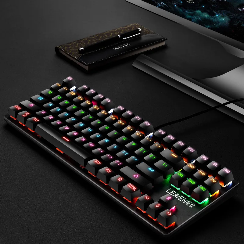 Mechanical Keyboard 87 Keys Blue Switch Gaming Keyboards With RGB