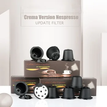 

ICafilasNew Version Crema Stainless Steel Refillable Reusable Coffee Capsule For Nespresso Tamper Coffee Pod For Machine
