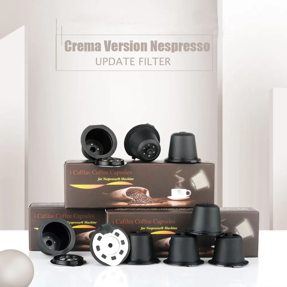 

New Version Crema Nespresso Stainless Steel Refillable Reusable Coffee Capsule Coffee Tamper Coffee Pod For Nespresso Machine