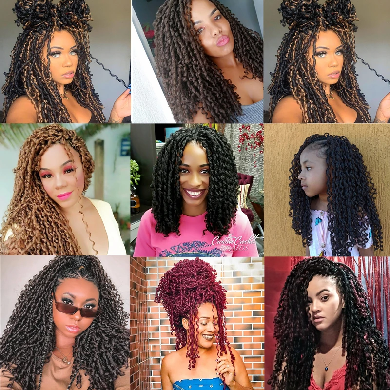 Full star Crochet Braids Synthetic Hair Extensions Soft Faux Locs Black Brown Bug Color 70 g/pack Crochet Hair for Women 6