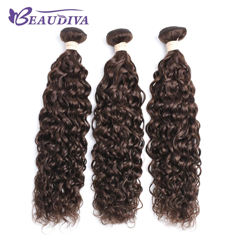 Beaudiva бразильские волнистые пряди 4# Remy человеческие волосы пряди с закрытием 3 пряди