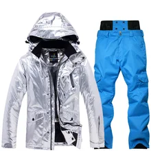 Зимние мужские комплекты с капюшоном, теплый лыжный костюм для мужчин, куртка, брюки, Мужская одежда для занятий сноубордингом, водонепроницаемый спортивный мужской костюм