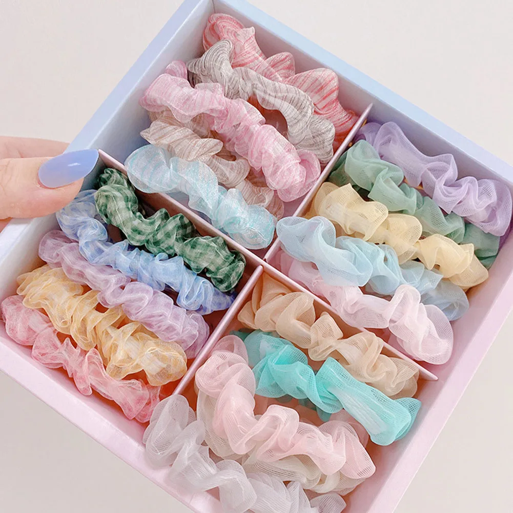 

1Box Girls Scrunchie Summer Elastic Hair Bands Fashion Headband For Women Girls Ponytail Holder Hair Accessorie Set