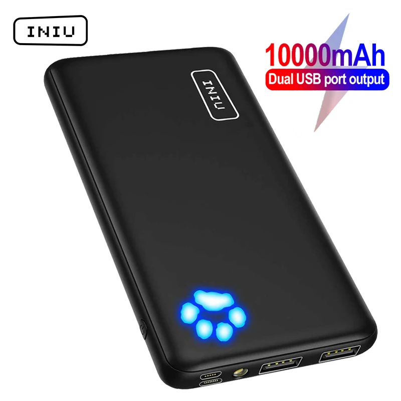 INIU Upgrade Power Bank 10000mAh Dual USB 3A Portable Charger Powerbank Fast Charging External Battery Pack For iPhone Xiaomi 9|Power Bank| - AliExpress
