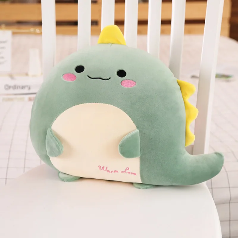 Green dinosaur Мультяшное животное, креативный динозавр, свинка, кукла, плюшевое животное, Кит, пингвин, ручная грелка, подушка, плюшевая игрушка, подарок для детей - Цвет: Green dinosaur
