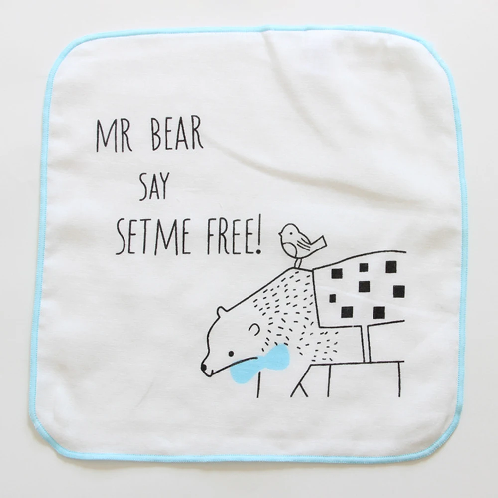 polar bear 30*30 см детское полотенце с мультяшным животным милым рисунком Ins стиль 4 слоя марлевые квадраты хлопок Весна Лето Дети квадраты слюнявчик детская мочалка - Цвет: polar bear