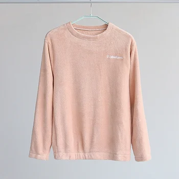 

Winter Flannel Pajama Tops Womens Fleece Pajamas Sleepwear Home Clothing Thick Warm Coral Velvet Pullover Hoodies Tops