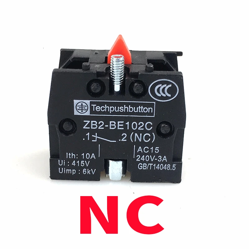 NC 10 шт Xb2 кнопочный переключатель Zb2be102c(nc) контактный блок Zb2-be101c(нет - Цвет: NC