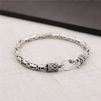 

Starfield S925 Sterling Silver Bracelet Male Female Models Retro Thai Silver Personalized Jewelry Jewelry