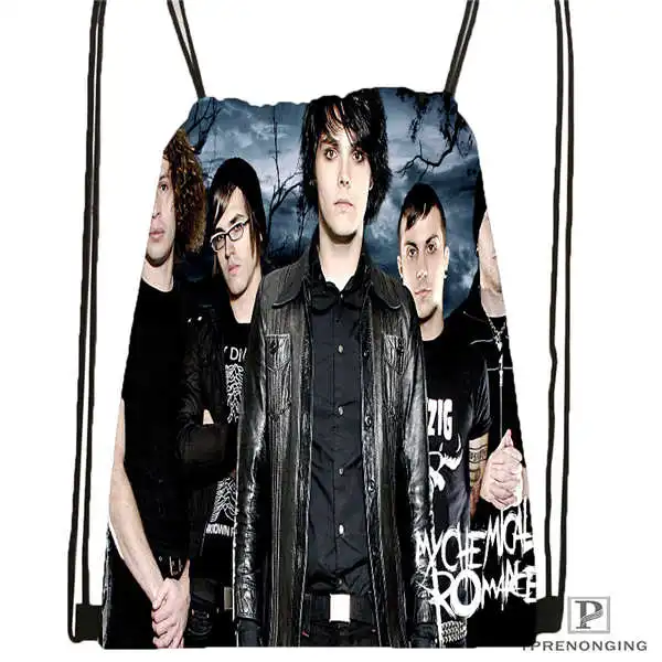 Drawstring Backpack Custom my-chemical-romance походная сумка на шнурке милый рюкзак для детей(черная спинка) 31x40 см#2018611-2 - Цвет: Drawstring Backpack