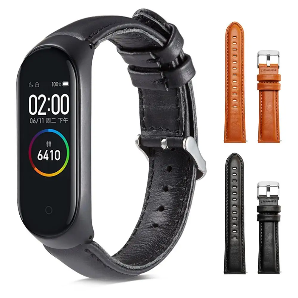 Rigardu браслет сменный ремешок для Xiaomi mi Band 4 роскошный кожаный xiomi xaomi band band4|Ремешки