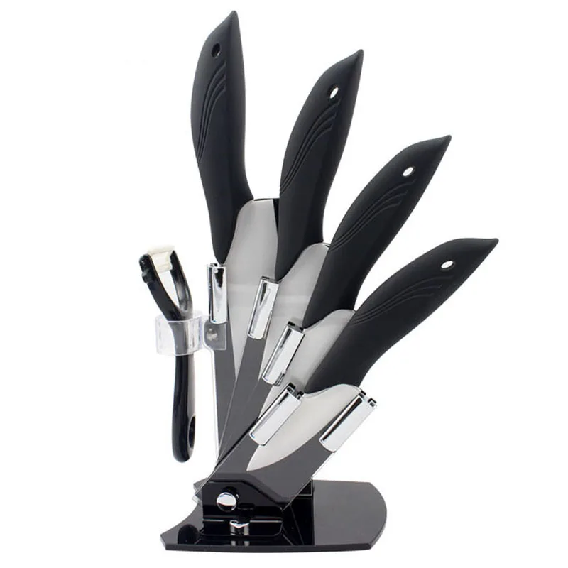 

Quality Kitchen Knife Ceramic Knifes Cooking set with block 3" 4" 5" 6" inch peeler Sharp Blade Paring Chef Knives Kitchen Tools