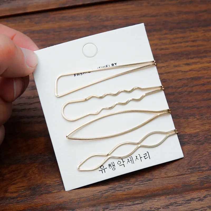 Южная Корея металлические перламутровые заколки набор из четырех предметов минималистичный сладкий взрыв зажим длинный зажим боковая заколка повязка аксессуары для волос
