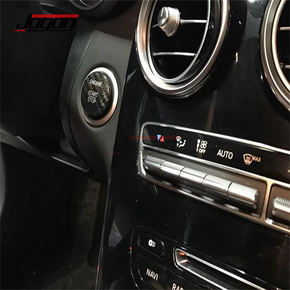 Carbon Fiber Engine Start Button Cover Cap Trim For Mercedes Benz W205 W211 W212 W221 W176 C117 W166 A B C E S R CLA GLE GLC