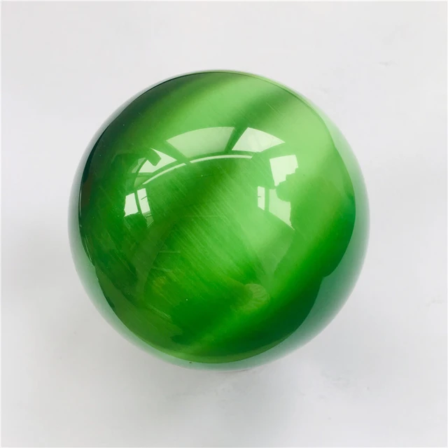 Natürliche Grüne katzenauge stein quarz kristall ball dekoration natürliche  stein schneiden und polieren 1pc