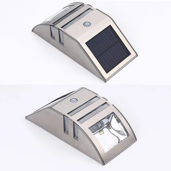 

Waterproof Solar 2-LED Stainless Steel PIR Body Sensor Wall Light Outdoor Stair Aisle Lamp Easy To Install