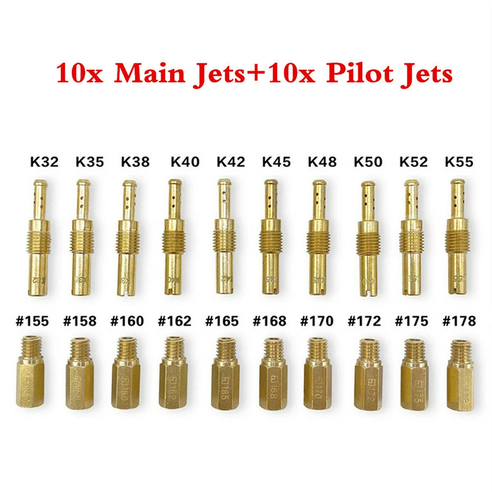 

Main Jet Kit Carb Slow Pilot Durable Modification Motorcycle Carburetor Universal Anti-rust Injectors Lightweight #726