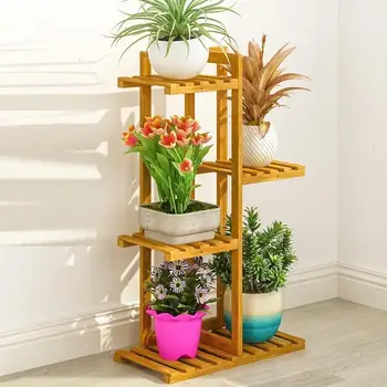 

Wooden Shelves For Indoor Huerto Urbano Madera Plantenrekken Balcony Stojak Na Kwiaty Outdoor Flower Stand Rack Plant Shelf
