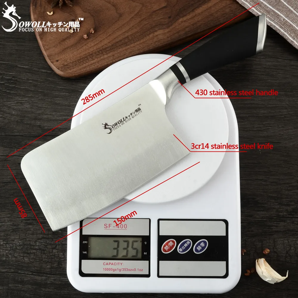 E.6 chopping knife 7 ''из нержавеющей стали рубящий нож изогнутая ручка Полный Тан шеф-повар нож Мясо рыба кухонный нож кухонный аксессуар свободная крышка - Цвет: E.6 chopping knife