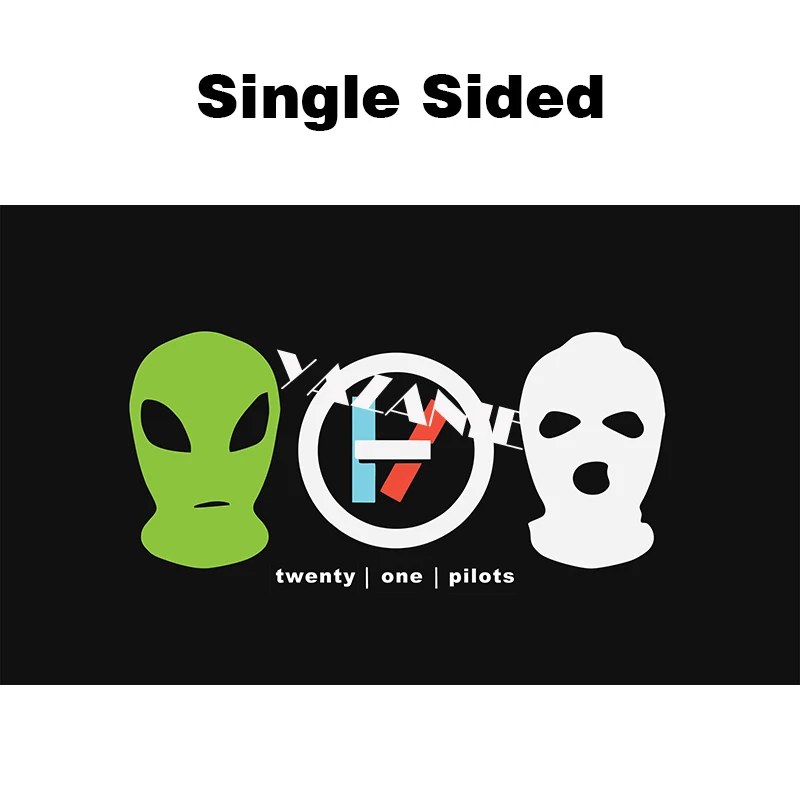 Single Sided YAZANIE любой размер односторонний или двухсторонний флаг Twenty One Pilots Скелет клик символ пользовательские флаги и баннеры из полиэстера - Цвет: Single Sided