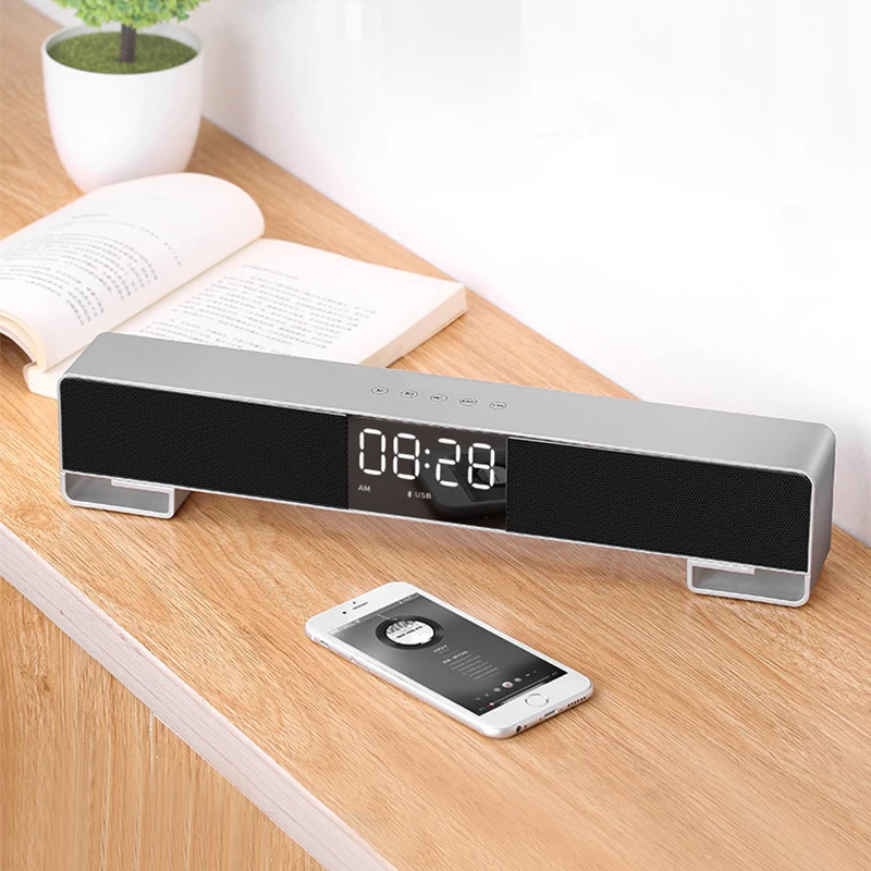 

Alarm Clock Bluetooth Speaker Wireless Outdoor Desktop Computer Phone Car Ultra Bluetooth Speaker Subwoofer Bluetooth Speaker