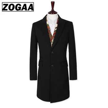 

ZOGAA Mens New Trench Coat Man's Turn Down Collar Suit Male Cardigan Windbreaker Outwear Man's Casual Slim Fit Business Coat