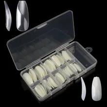 Маникюрный Инструмент, балетный наконечник для ногтей в коробке, 100 шт., полностью натуральный цвет, прозрачный маникюр, поддельные ногти, дизайн ногтей