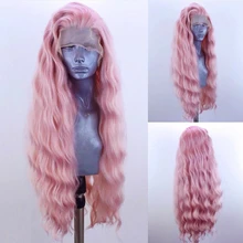Perruque Lace Frontal Wig sans colle transparente 13x3 – Free rose, perruque Body Wave synthétique résistante à la chaleur